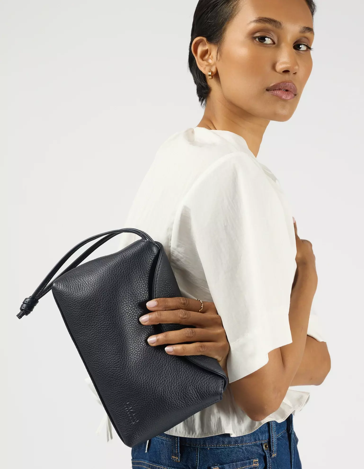 O MY BAG Sienna Mini Universe Blue Soft Grain Leather Handtasche Leder blau